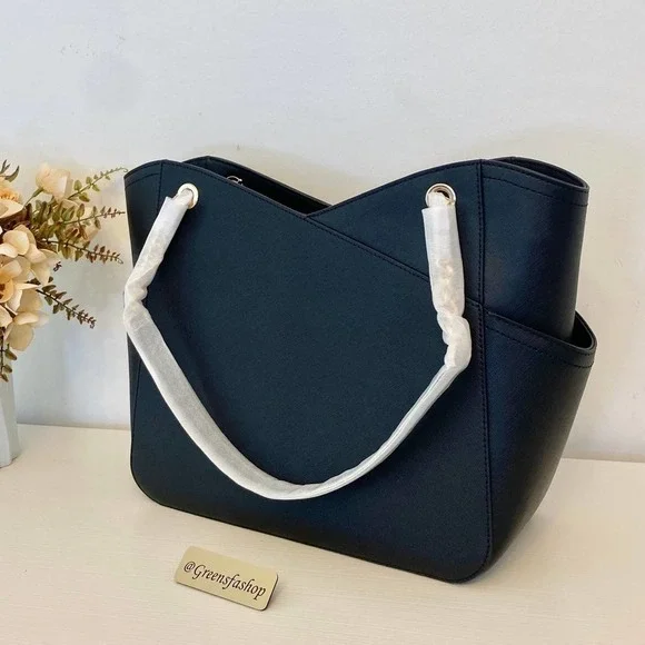 Michael Kors Purse jet set travel large chain tote shoulder bag black - Picture 5 of 10